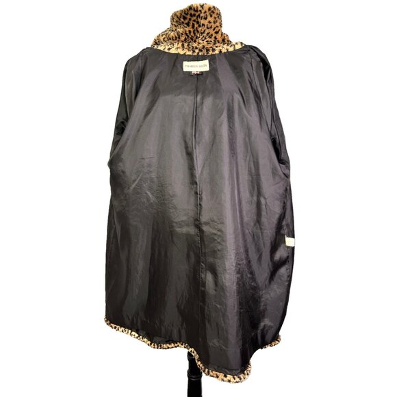 VTG Plush Faux Fur Cheetah Leopard Swing Coat Charles Klein Size Made In USA Med - Picture 10 of 13
